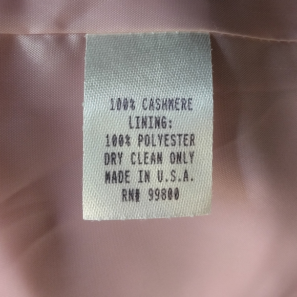 Vintage Bloomingdales Light Pink NWT 100% Cashmere Single Button Blazer Size 14 - Picture 5 of 7